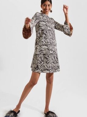 LA DoubleJ | Dresses | La Doublej Mini Swing Dress Big Flower Floral Print  0 Silk Twill Tshirt Dress | Poshmark